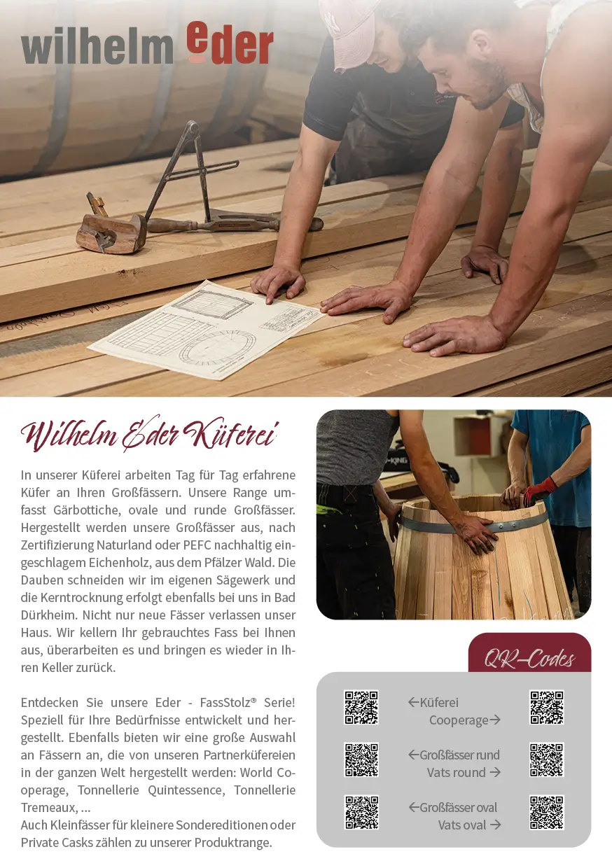 Preview of a flyer in German about WIlhelm Eder GmbH and the products it offers