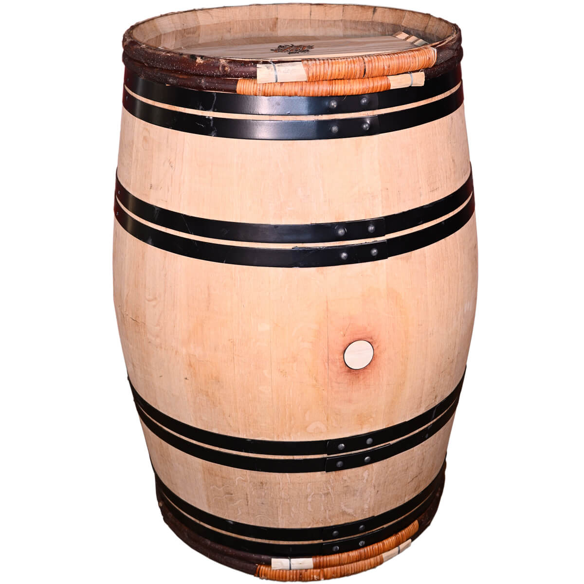 Decoration barrel 225 l - exclusive,  black hoops