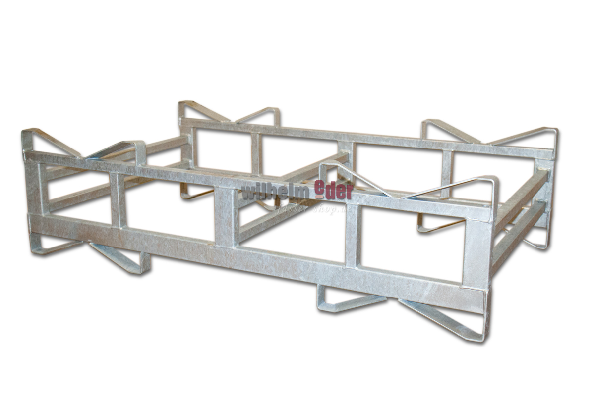 Rack – galvanized – combination for 2 barrels 500 l